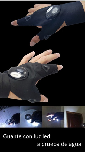 Imagen 3 de 3 de Guantes Luz Led Lampara Plomeria Mecanica Talacha