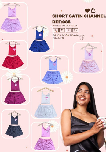 Pijama Para Dama En Tela Satín Importadas Diferentes Colores