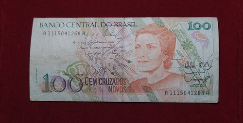 Billete 100 Cruzados Novos Brasil 1989