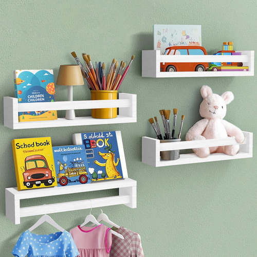 Joyooss Estantería De Pared Blanca Para Niños Juego De 4 Mmg