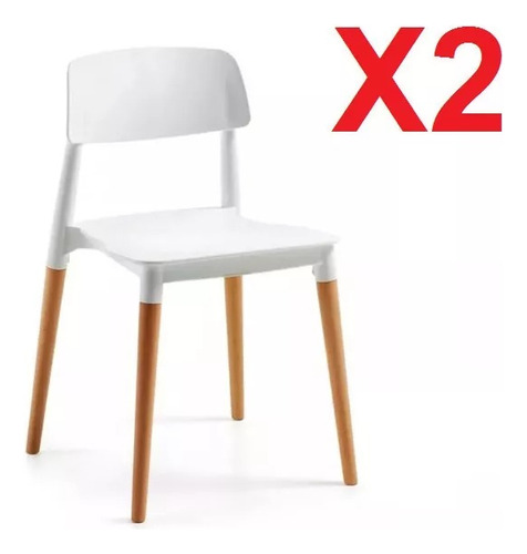 Sillas Milan X2 Nordicas Madera Diseño Moderno Baires4