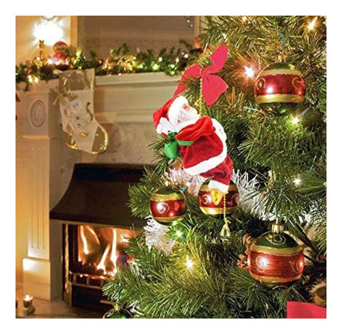 Papá Noel Trepador Eléctrico Navidad Muñeco