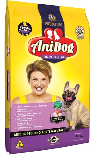 Ração Para Cães Premium Natural Adulto P/porte Anidog 10,1kg