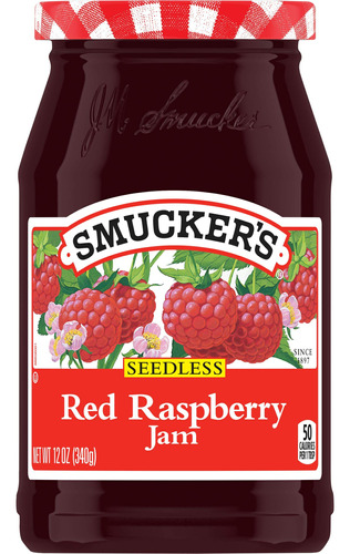 Smucker's Mermelada De Frambuesa Roja Sin Semillas, 12 Onzas