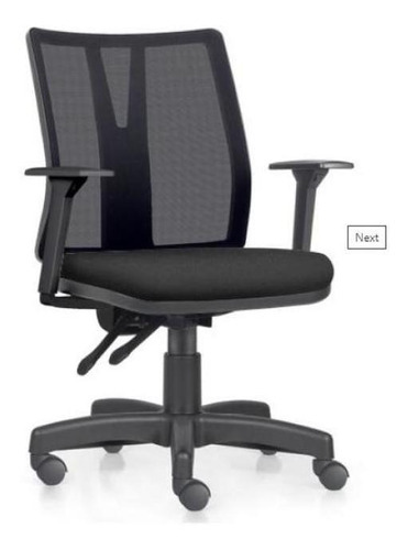 Cadeira Addit Preta Com Braço Office Escritório Giratória Fk Cor Preto