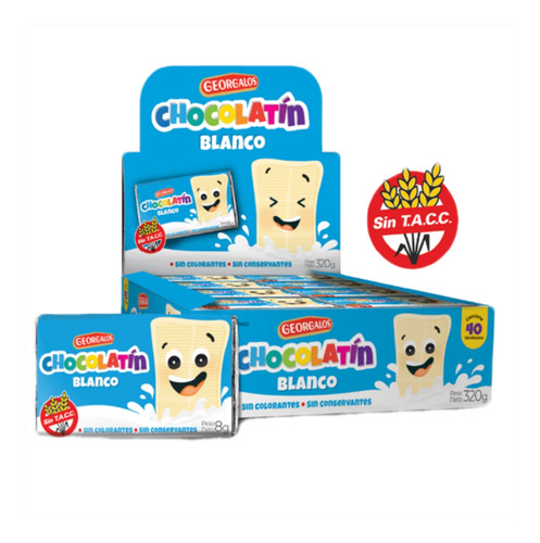 Chocolatin Georgalos Blanco X40u - Cotillón Waf