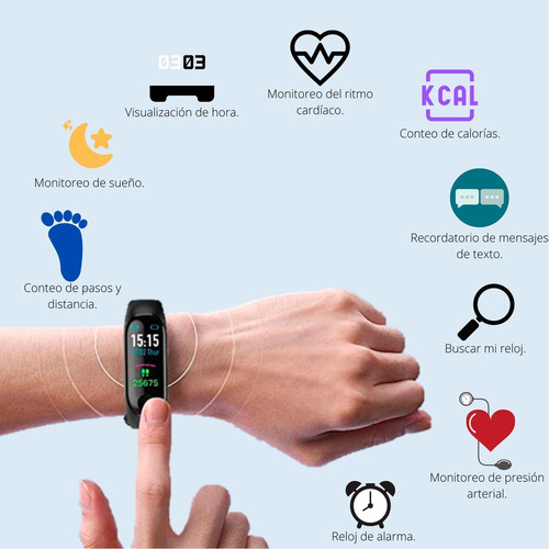 Imagen 2 de 6 de Reloj Smartwatch Vak M3 Bluetooth Podometro Presion Calorias