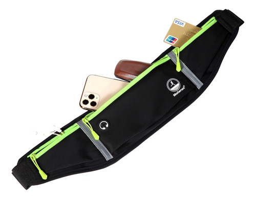 Riñonera Para Correr Soporte Celular Bolsa De Cintura Negra