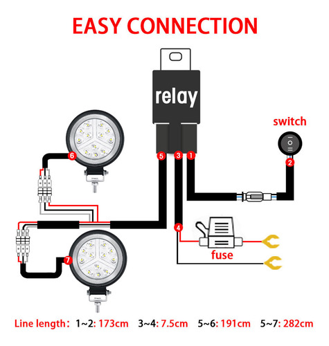 Kit Wg De Barra De Luz Led, 480 W, 2 Cables, Relé De 12 V, I