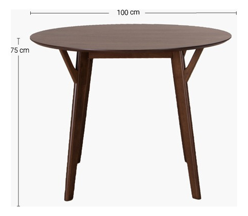 Juego Comedor Nogal Terra 4 Sillas Mesa 100cm Tapiz Gris