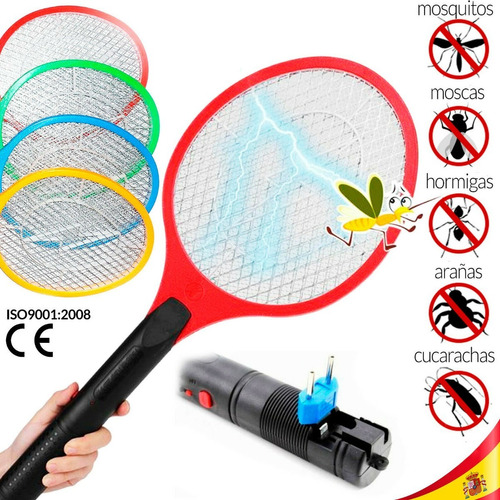X4 Raqueta Eléctrica Matamoscas Zancudos Batería Mosquitos