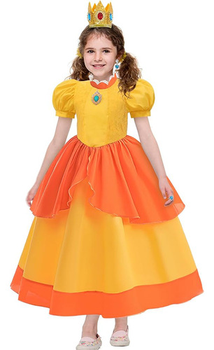 Disfraz De Cosplay De Peach Para Niñas, Vestido De Princ