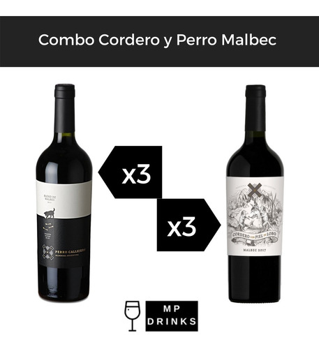 Combo Vino Perro Callejero / Cordero Piel De Lobo X 6 U Mp 