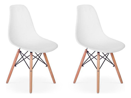 Conjunto 2 Cadeiras Charles Eames Eiffel - Branca