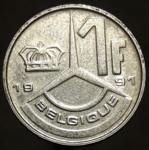 Moneda Bélgica 1 Franco 1991 Baudouin