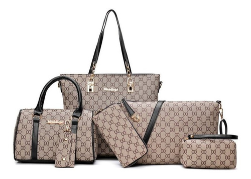 Set Bolso De Mano, Hombreo, Cruzado 6 Piezas
