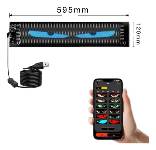 Programable Pantalla Flexible Led Devil Ojos 12x59.5cm 2pzas
