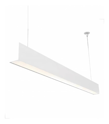 Pendente Linear Retangular Led Integrado Branco Ou Preto Cor Branco - 6500k - Frio 110v/220v