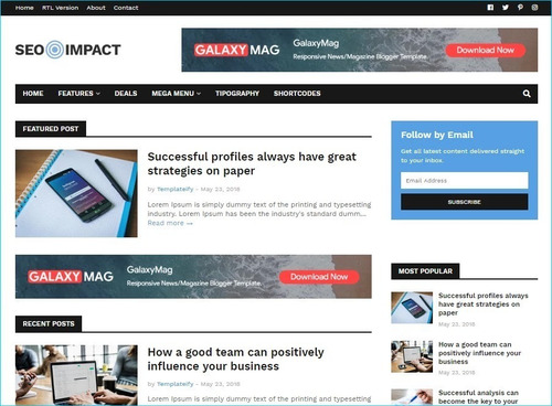 Template Para Blogger Seo Impact Premium Portais Notícias