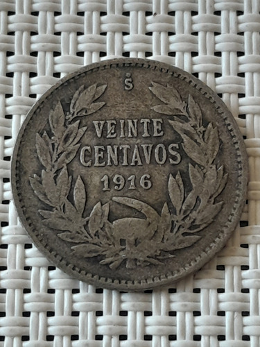 Moneda 20 Centavos 1916 - Plata 0.45