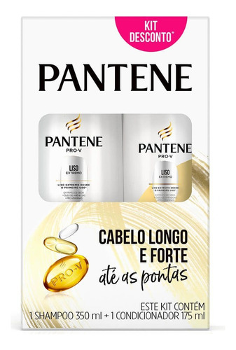  Kit Pantene Liso Extremo Shampoo 350ml + Condicionador 175ml