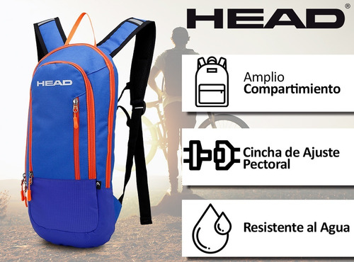 Imagen 6 de 10 de Mochila Head Deportiva Trekking Running Bicicleta Viajes