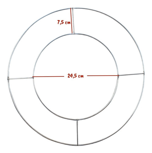 Base Metálica Doble De Espejo Para Macramé 40 Cm