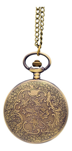 Reloj De Bolsillo Cuarzo Metálico Deco Retro Clásico