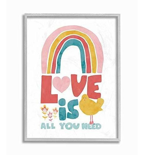 Stupell Industries Whimsical Kid's Rainbow Love Is All You N