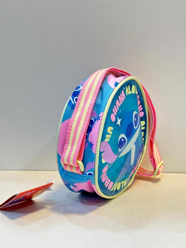 Bolsinha Stitch - Puket Cor Azul-celeste Correia De Ombro Rosa