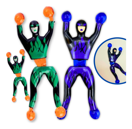 Kit 12 Bonecos Que Gruda Na Parede Vidro Ninja De Brinquedo