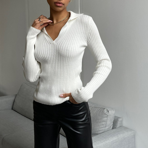 Jersey De Punto Estilo Mujer, Cuello Holgado, A La Moda