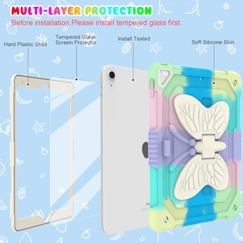 Funda iPad 10.2 2021 + Protector Pantalla, Blosomeet iPad 9t
