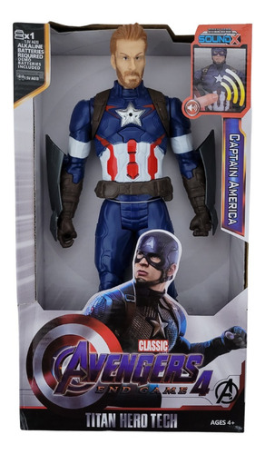 Muñeco Figura Capitan América Sin Máscara Avengers Luzsonido
