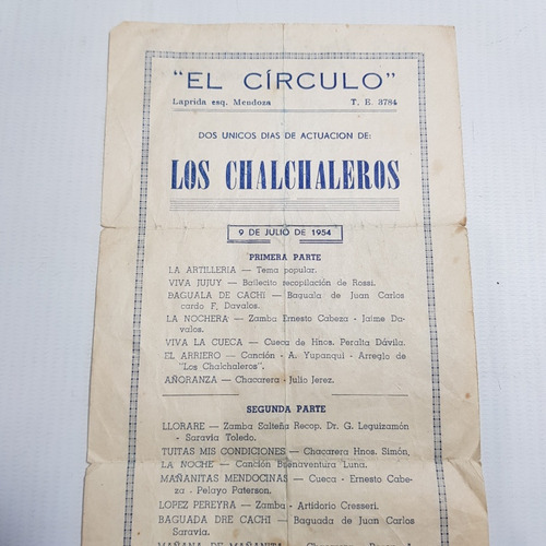 Imagen 4 de 5 de Antiguo Programa Los Chalchaleros Autografiado Mag 59927