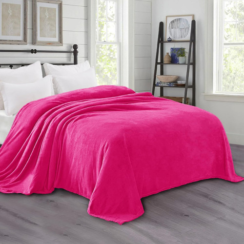 Frazada Manta Plush Flannel 240 X 190cm Térmica Ultra A Soft Fucsia Liso