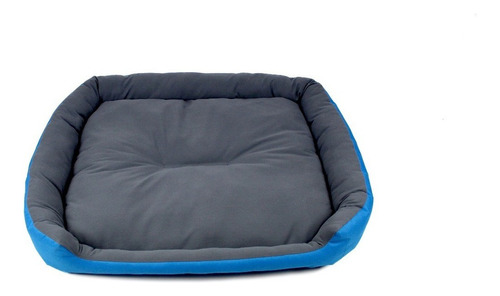 Cama Extra Grande Para Perro Resistente Color Azul / Gris