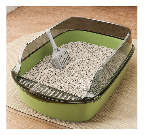 Caja De Arena Para Gatos Semicerrada Grande Con Valla Alta
