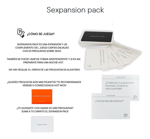 Juego De Mesa Sexpansion Pack Cartas