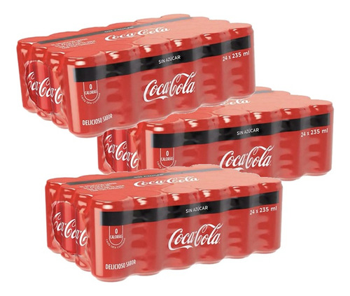 Coca Cola Sin Azúcar 72 Latas X 235 Ml
