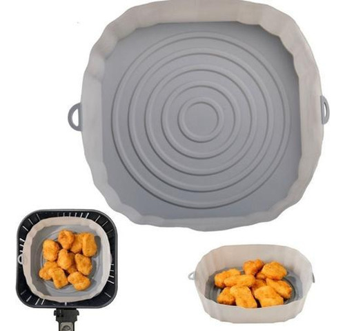 Bandeja Panela Forma Cesta De Silicone Para Airfryer