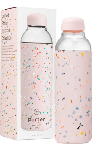 Botella De Agua De Cristal W&p Porter Con Funda Protectora D