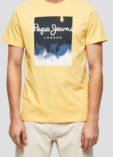 Camisetas Pepe Jeans Para Hombre Roslyn Amarillo Camisetas P