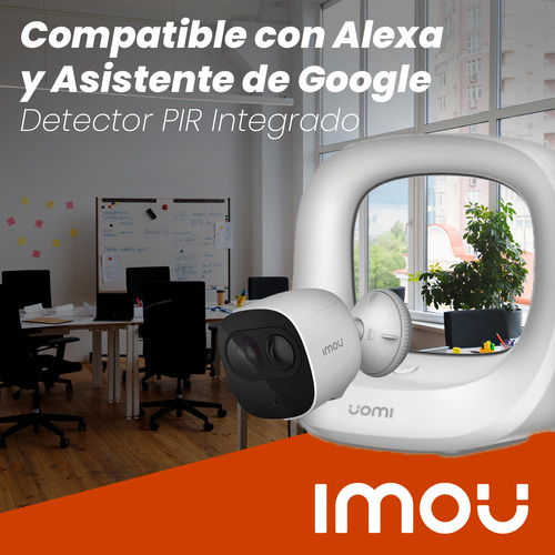 Imou Cámara Inalámbrica Imou-kit-wa1001-300/1-b26en Y Estación Base Batería Recargable 2 Mp Audio Dos Vías Detector Pir Integrado Protección Exterior Ip65 Compatible Con Alexa Y Asistente De Google