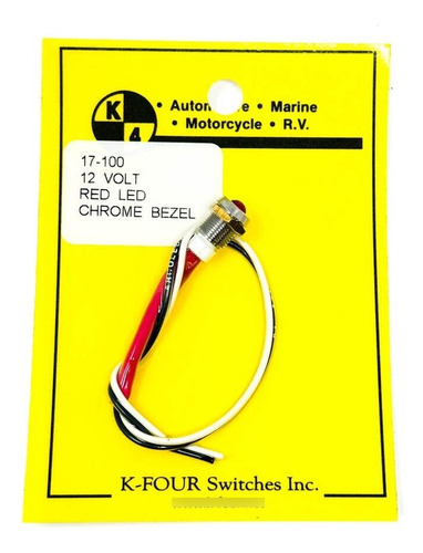 K-four 17-100 Standard 12 Volt Red Led Indicator Light W Eeh