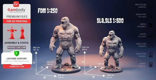 Archivo Para Imprimir,impresora 3d King Kong En Formato Stl