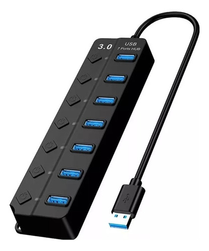 Multiplicador De Puertos Usb 3.0 De 7 Puertos