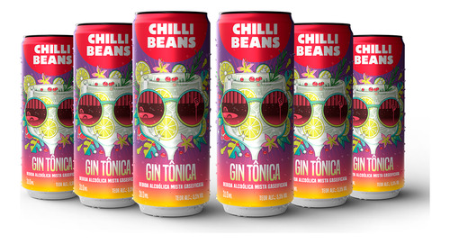 Bebida Alcoólica Chilli Beans Drinks Gin Tônica Pack 6x310ml