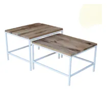 Comprar Combo Mesas Ratonas Hierro Y Madera Paraiso Nido X 2
