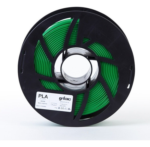 Filamento 3D PLA Grilon3 de 1.75mm y 1kg verde